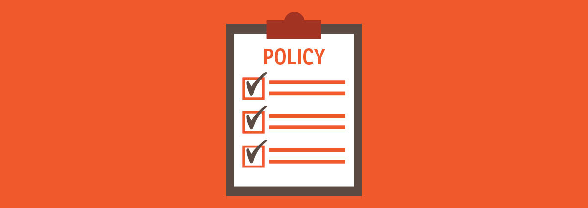 Checklist chart that says policy on the top