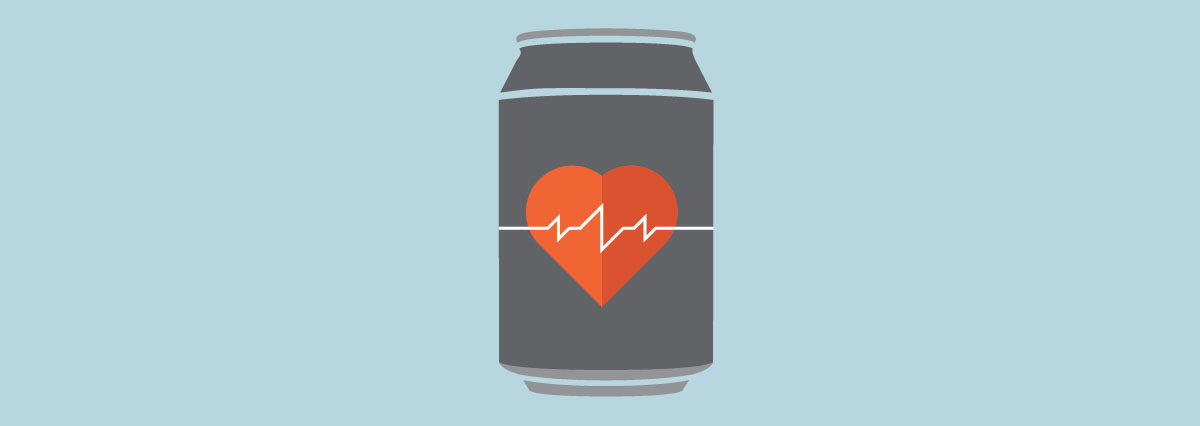 A soda can with a heart rate on it