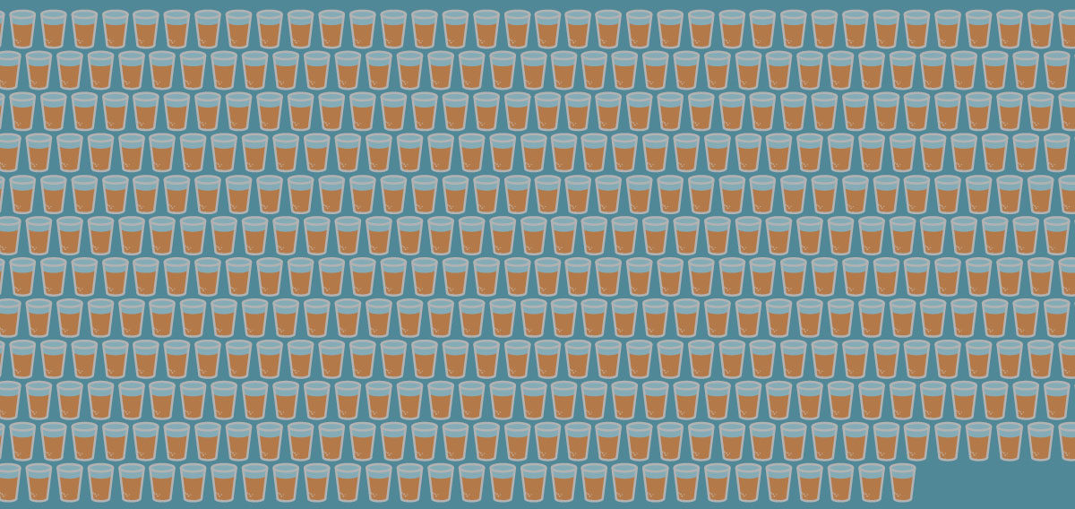 A collage of several glasses of beers
